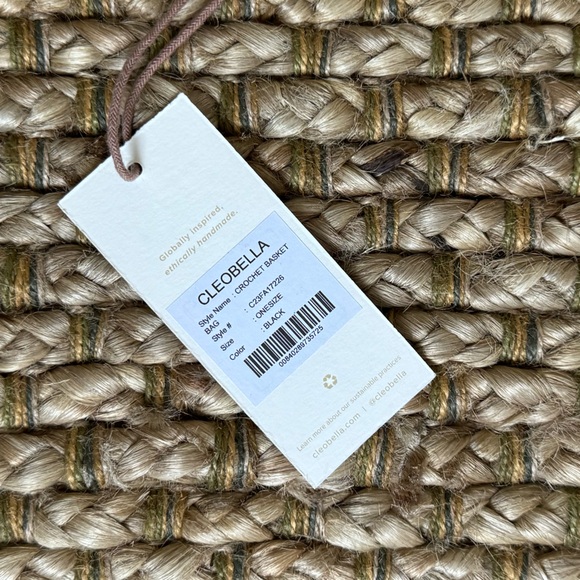 CLEOBELLA CROCHET LEATHER BASKET BAG•BLACK - Picture 9 of 10